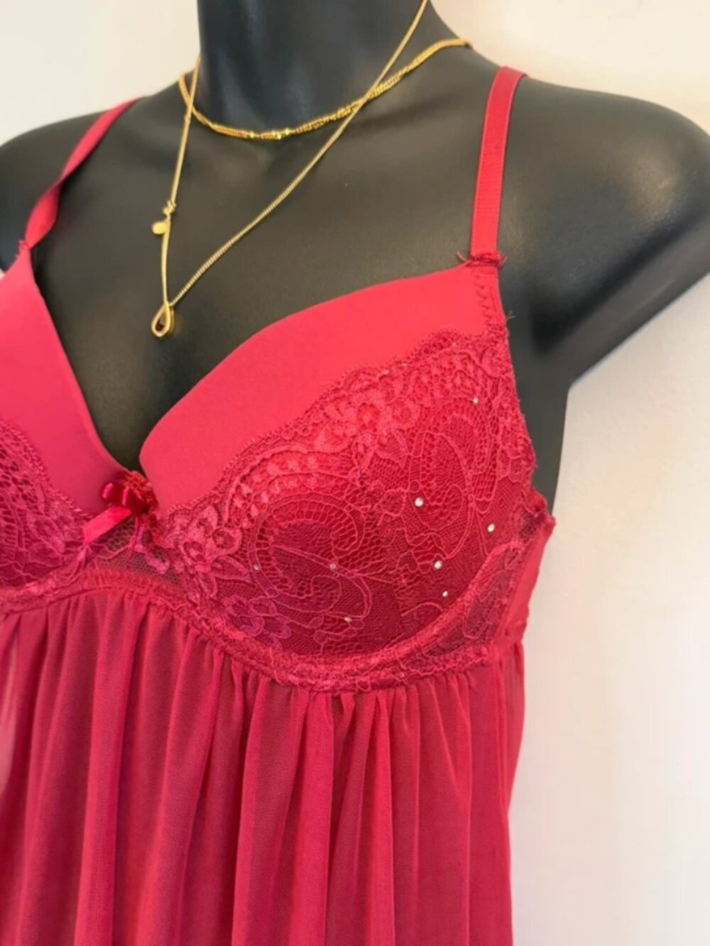 Sheer Lace Babydoll Lingerie - Picture 3 of 5
